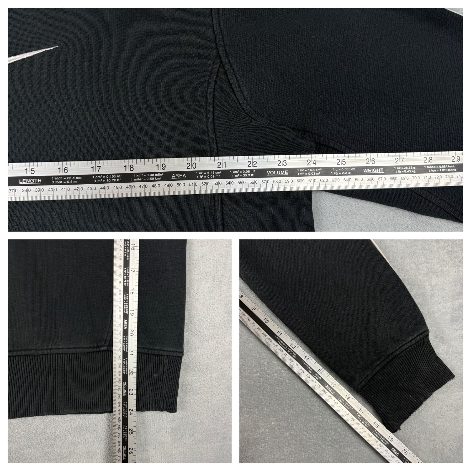 VTG Nike 2000's Y2K Black Centre Big Swoosh Oversized Medium Pullover Sweatshirt image 6