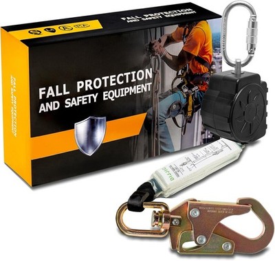 6FT Retractable Fall Protection Lanyard SRL OSHA ANSI Safety Lifeline Hook