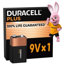 Duracell Plus 9v Batteries 100% Plus Power Alkaline (1 Pack) Smoke Alarm MN1604