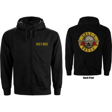 Image of Guns N' Roses Zipped Hoodie: Classic Logo (Back Print) OFFICIAL NEW