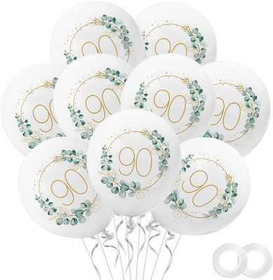 Luftballons 90.Geburtstag Deko Mann Frau, 30 Stück 90. Geburtstagluftballons Wei