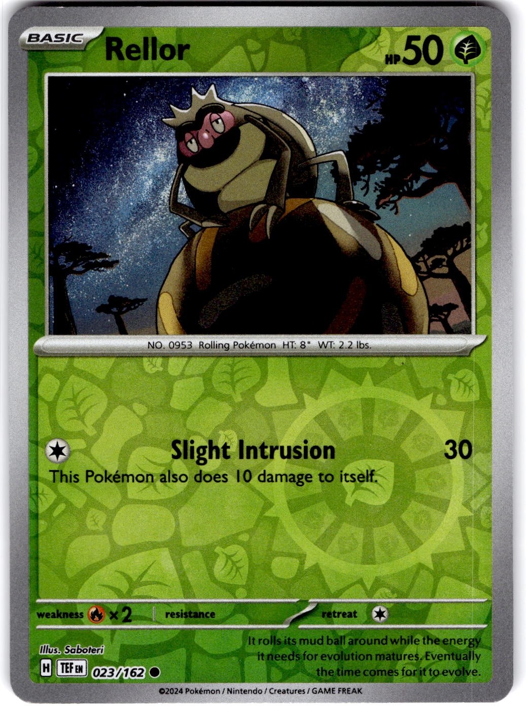 Pokemon Rellor Temporal Forces 23/162 Reverse Holo Near Mint English