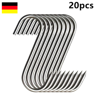 20x Edelstahl Fleischerhaken S Haken Küchenhaken Räucherhaken Fleischhaken Metal