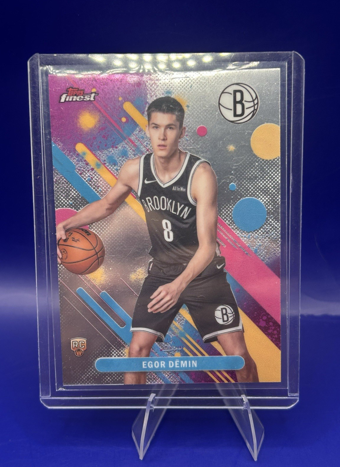 Topps finest Egor Demin 2025-26 #8 Nets Basketball Card Common