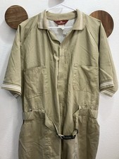 Vtg 70s Parasuit Mens Sz 48 Coveralls Jumpsuit Khaki Belt Mechanic Leisure Disco