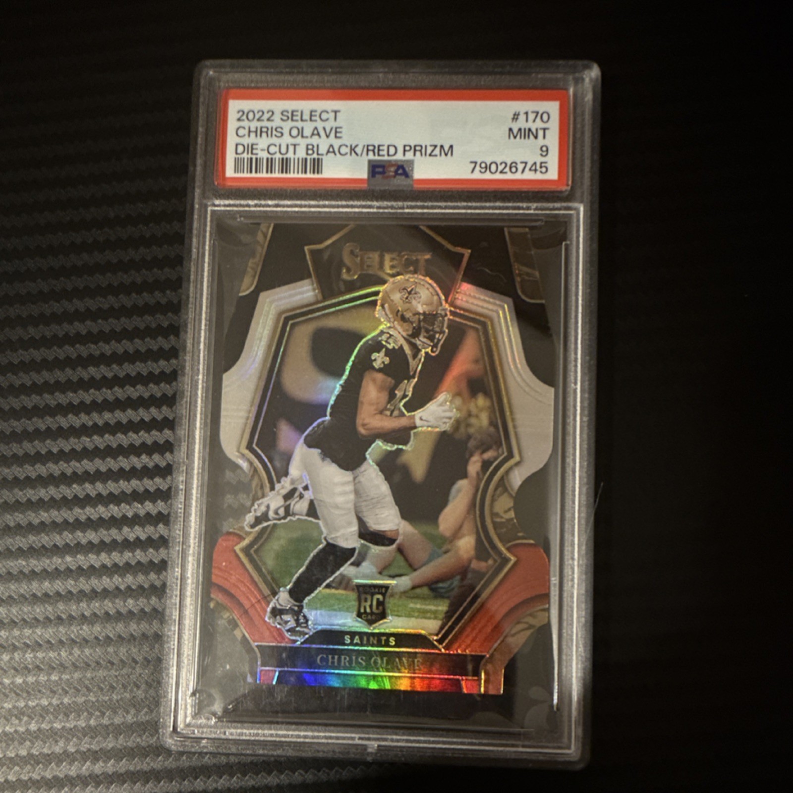 2022 Panini Select Chris Olave #170 Premier Black & Red Prizm Die-Cut Rookie PS…