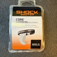 Shock Doctor Mens XL Core Supporter w/ Cup Pocket White Waist 36-39