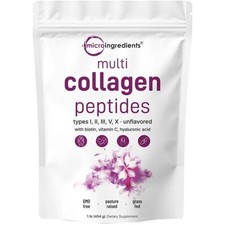Multi Collagen Peptides Powder 5 Types  Hyaluronic Acid, Biotin  Vitamin C