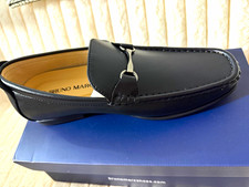 Bruno Marc Men s Black Slip-On Loafer Size 8 Round Toe Casual Logo New Box