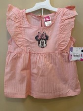 Disney Minnie Mouse Girls  Pink Ruffled Sleeveless Shirt  Shorts Outfit Set 5T