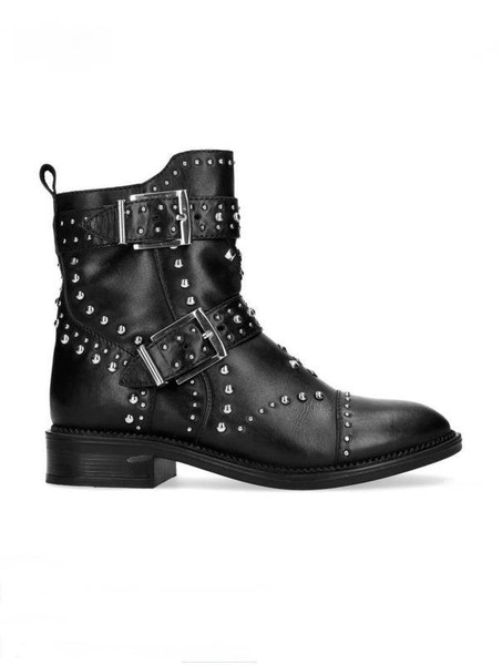 Women OXMOX Boots Black Leather 39