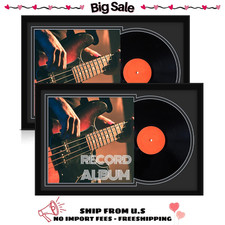 2 Pack Vinyl Record Display Frame 16x22 for Album Cover and LP Disc Wall Art