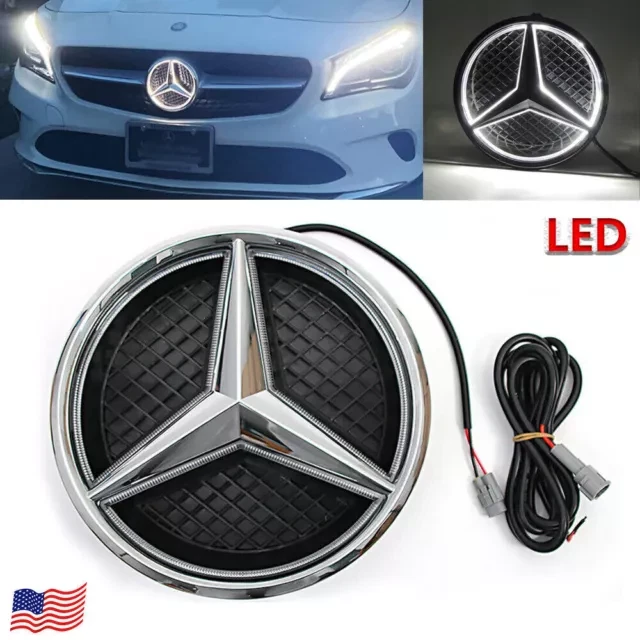 Front Grille LED Emblem Light Fit for Mercedes Benz Illuminated Logo Star Badge Foto 4 de 4