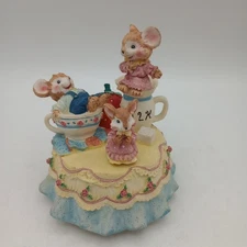 Vintage Spinning Mice Music Box Playing "It’s  A Small World"  TESTED & WORKS 