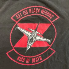 Vintage Black Widow Kiss Of Death Murina T-shirt, size extra large