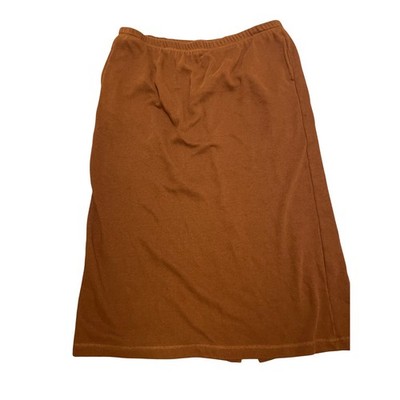 BECHAMEL Skirt Women's Plus Size 2X Chocolate Brown Elastic Waist Midi Pockets