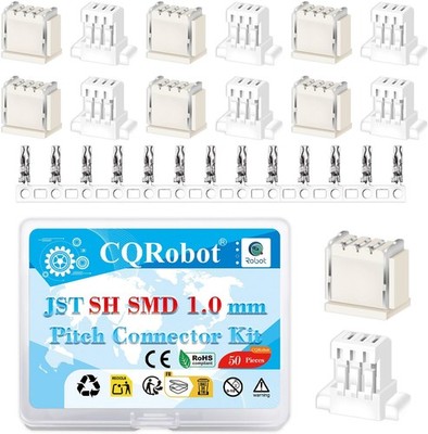 JST SH SMD 1.0mm Pitch 3 Pin Connector Kit, Male Plugs Female Sockets Size: 3P