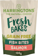 Harringtons Fresh Bakes Grain Free Baked Salmon Fish Bites Dog Treats 100G (Pack