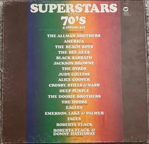 Superstars of the 70's 4 LP Set w/booklet Led Zeppelin BlackSabbath Doors Yes