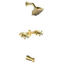 2 Handle Shower Faucet Set with Tub Spout 6-Spray Shower Head and Handle Set ...