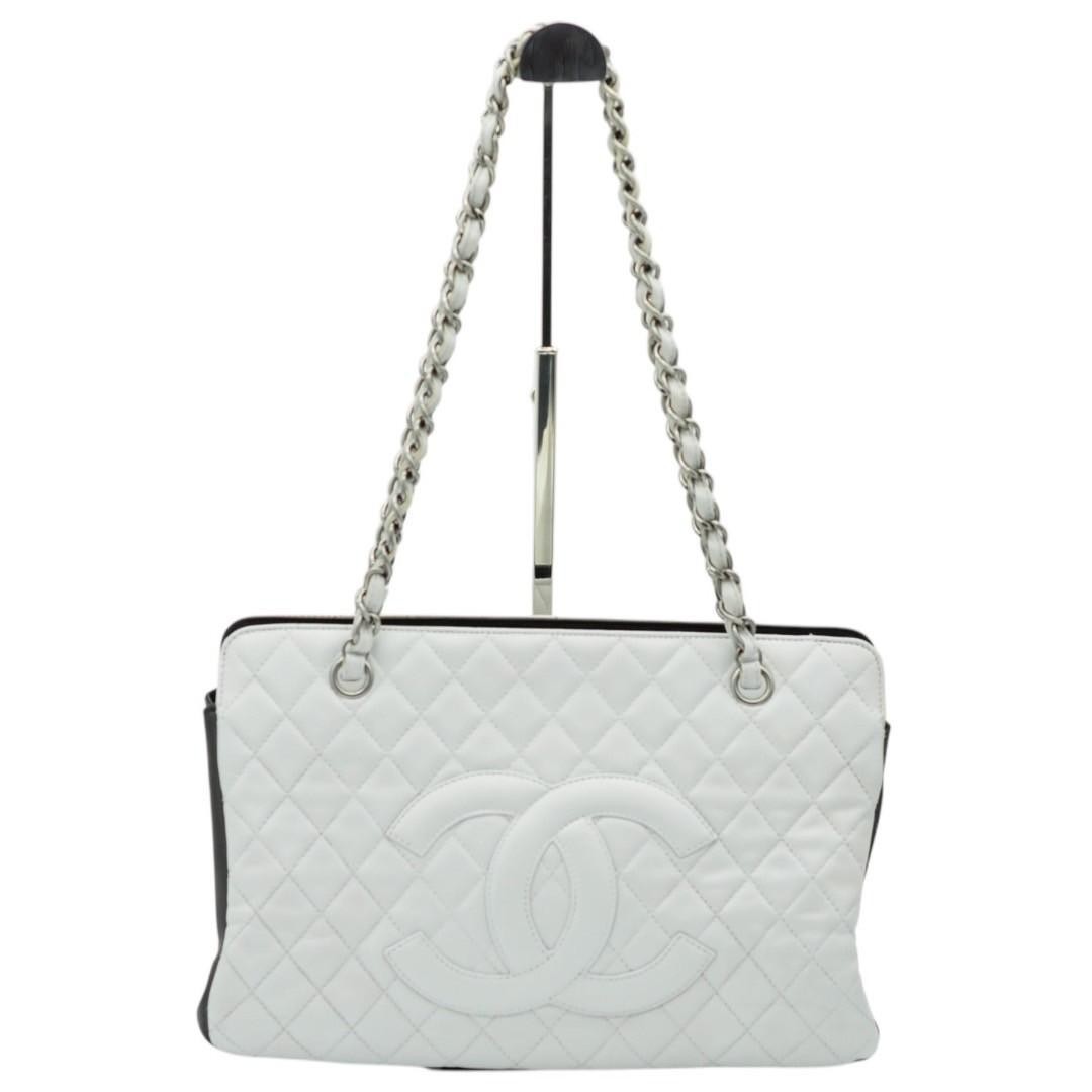 Chanel Deka Coco Lambskin Leather Chain Strap Shoulder Bag