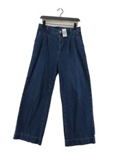 Mint Velvet Women's Jeans UK 14 Blue 100% Cotton Wide-Leg