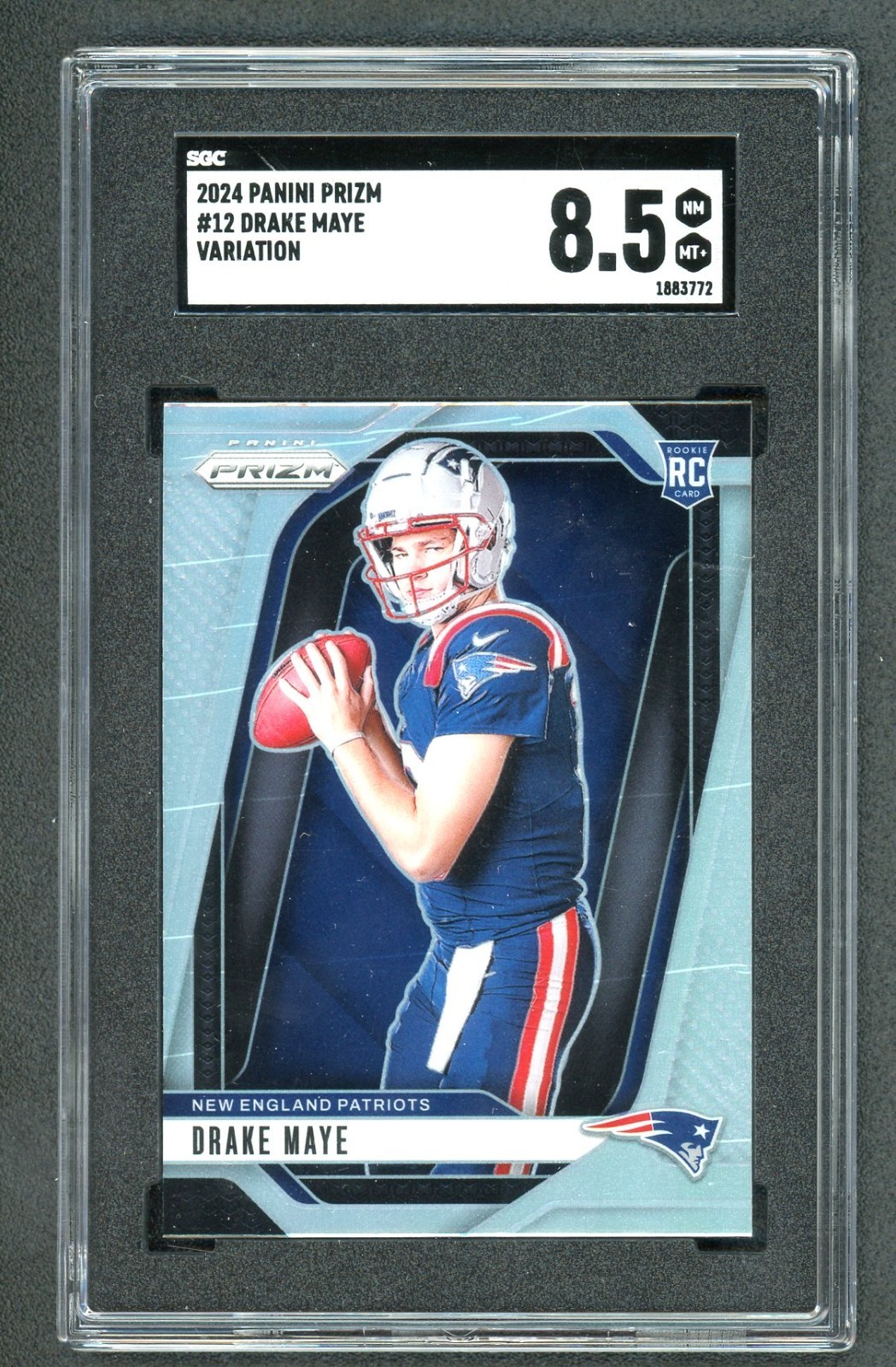 2024 Panini Rookie Variation Drake May Prizm #12 SGC 8.5 NM-MT Patriots