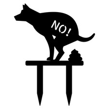 No Dog Poop Sign For Yard Rustproof Black Metal Dog Sign No Pooping Sign