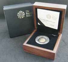 2011 Royal Mint Gold Proof Quarter Sovereign - with Box & COA