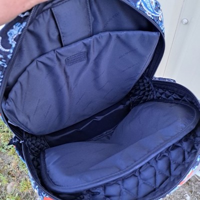 Vera Bradley Navy Blue Orange Vibrant Floral Paisley Quilted  display picture 3