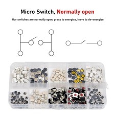 100 Pcs Micro Switch, Tactile Mini Momentary Push Button Switches Kit Normally