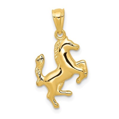 14k Gelbgold Aufzucht Pferd Form Charm Anhänger L 20,5mm, B 13mm