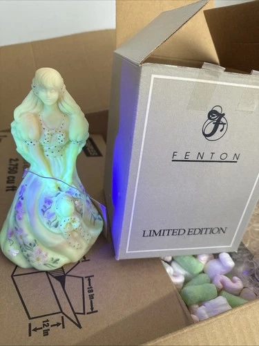 Fenton Burmese Uranium Southern Belle #144  - Hand-painted & Signed