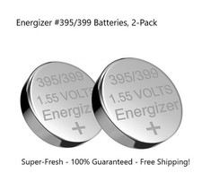  395/399 Energizer Battery, SR927SW Silver New, Super-Fresh, 2-PK, Ships Free 
