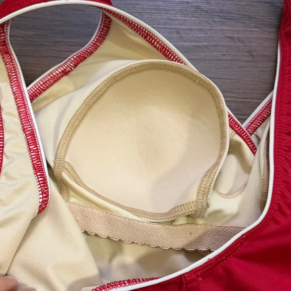 Traje de baño Miraclesuit rojo de una pieza envolvente frente control abdominal para mujer talla 12 Foto 3 de 4