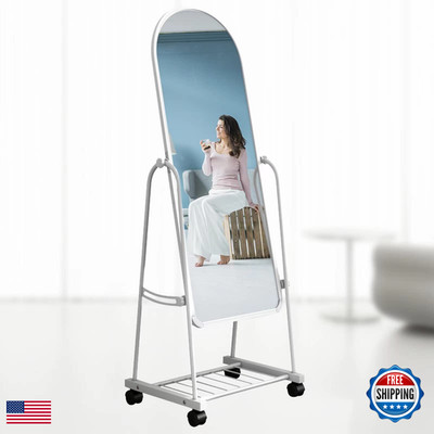 Jexdar Full-Length Mirror Bracket 66X17Adjustable Stand Up On Wheels Underneath