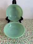 2 Vtg Fire-King Jane Ray Jadeite Ribbed Cereal Dessert  Bowls