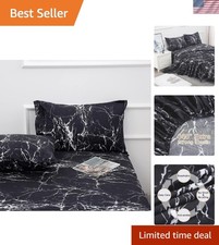 Bed Sheet Set 4 Pieces -Queen Size-Soft Durable Microfiber Bedding Sheet Set,...