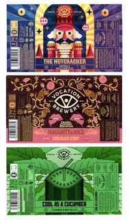 3 x VOCATION BREWERY (YORKSHIRE) LARGE BEER LABELS SET 2