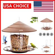 Elegant Brown Hanging Bird Feeder for Lovebirds, Sparrows  Mynahs, 47 oz