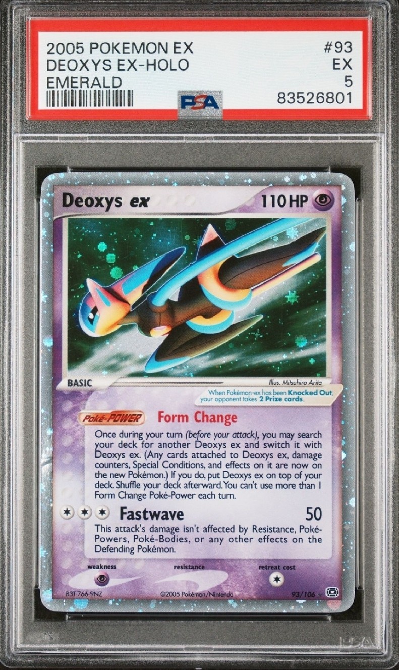 Deoxys ex (Speed Forme) 93/106 EX Emerald Holo PSA 5