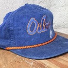 Vintage Edmonton Oilers Corduroy Hat Cap Snapback Blue NHL College Classics Rope — photo 2