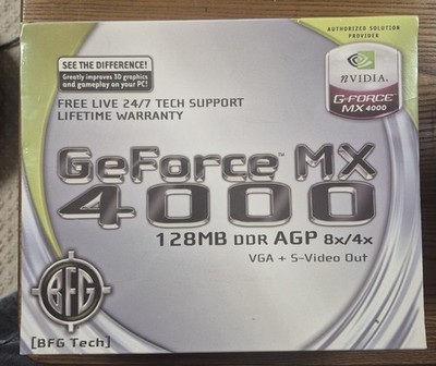 NVIDIA GEFORCE MX 4000 VIDEO CARD NEW AND SEALED IN MFR SHRINK WRAP