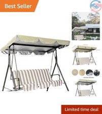 Swing Canopy Replacement Top, Outdoor Patio Replacement, 3 Seat Cover for Por...