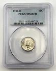 1941-D Mercury Dime 10C PCGS MS66 FB Full Bands Silver US Coin Winged Liberty