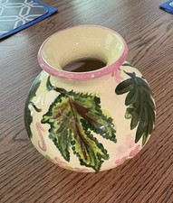 Vintage, beautiful floral design Art Pottery jar/planter, Yellow And Green