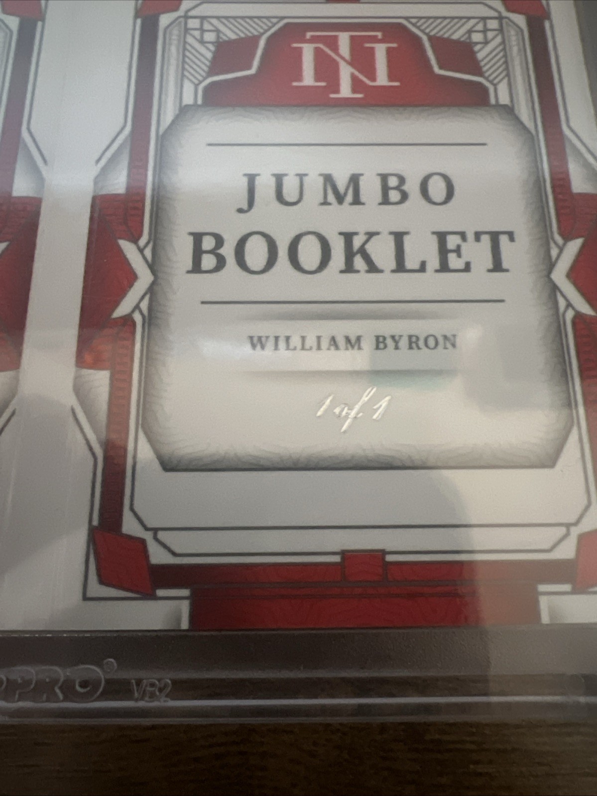 William Byron 2024 National Treasures 1/1 Tire Booklet view 3