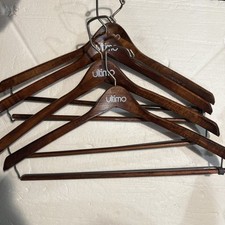 Vintage ULTIMO Wishbone Wooden Suit Jacket Pants Hanger Set Of 4