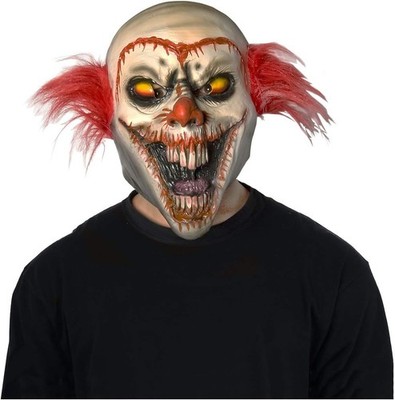 Face-Off Clown Mask Evil Circus Fancy Dress Up Halloween Adult Costume Accessory