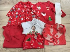 Baby Girls 0-3 Months Christmas Outfit Clothes Bundle Santa Elf Reindeer F&F